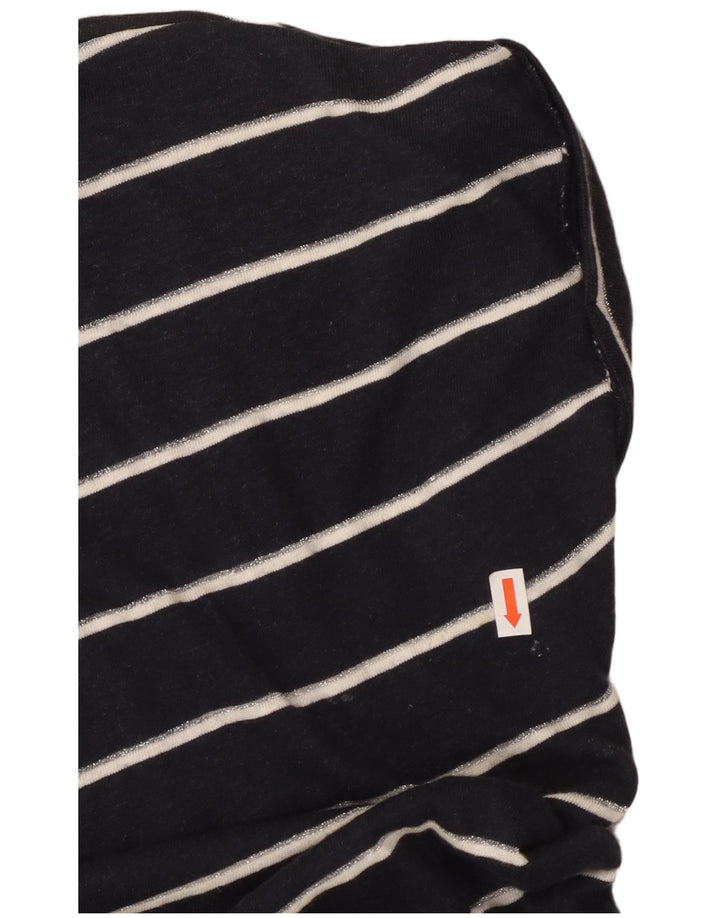 MONSOON Womens T-Shirt Dress UK 10 Small Navy Blue Striped Linen