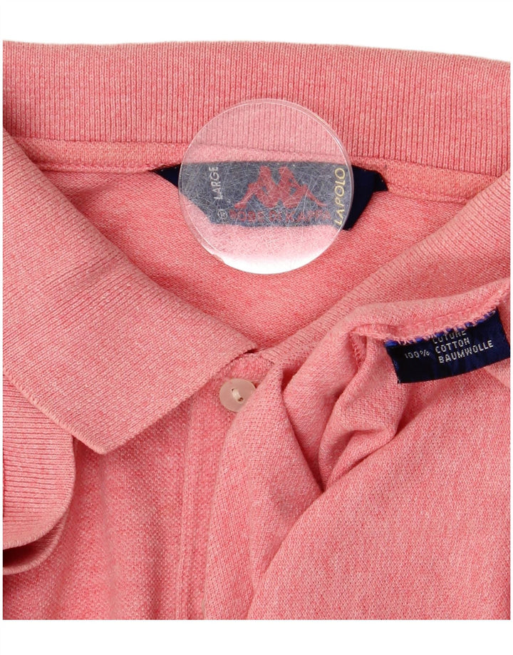 Kappa Mens Polo Shirt Large Pink Cotton