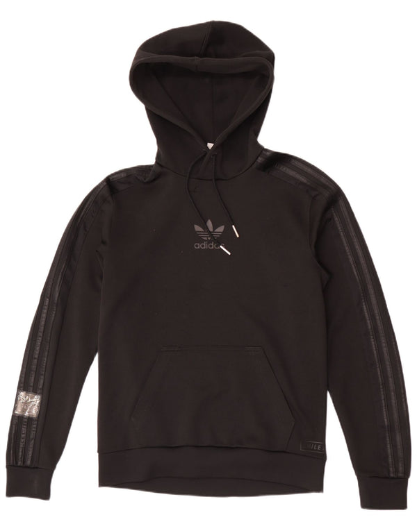 Adidas Mens Graphic Hoodie Jumper XS Black Polyester