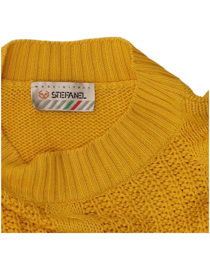 STEFANEL Womens Turtle Neck Jumper Sweater UK 14 Large Yellow