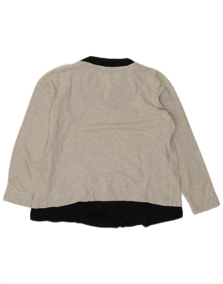 Marks & Spencer Womens Sweatshirt Jumper UK 16 Large Grey Colourblock