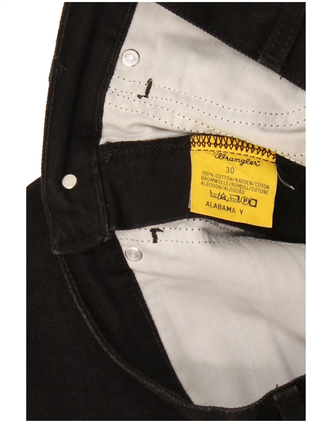 WRANGLER Mens Alabama Straight Jeans W30 L32 Black Cotton