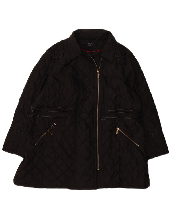 Marks & Spencer Womens Quilted Jacket UK 26 XL Black Polyester