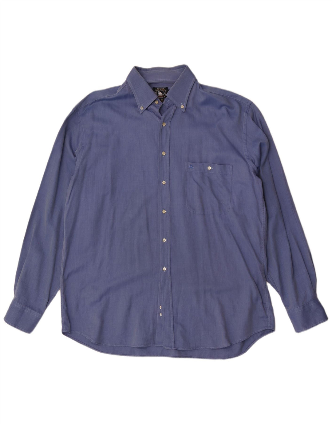 Sea & Sky Mens Shirt Size 44 XL Blue Herringbone Cotton