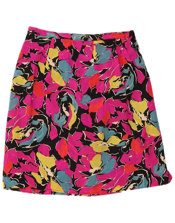 Vintage Womens A-Line Skirt W30 Medium Pink Floral