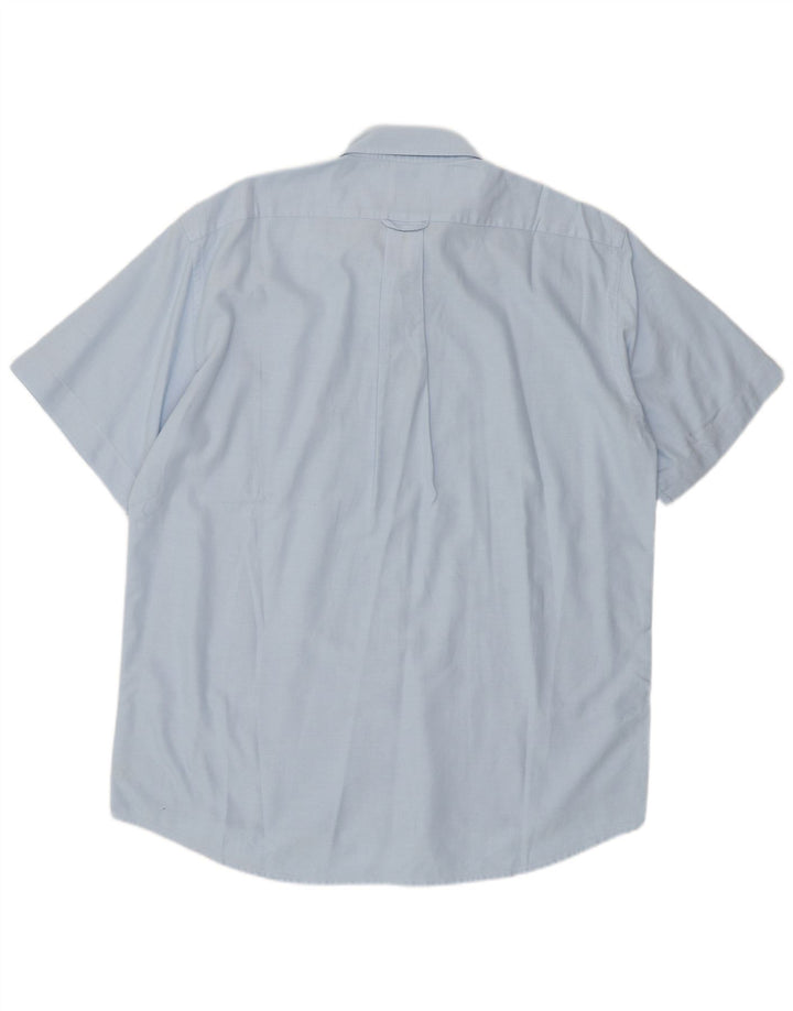 Lacoste Mens Short Sleeve Shirt Size 41 Large Blue Cotton