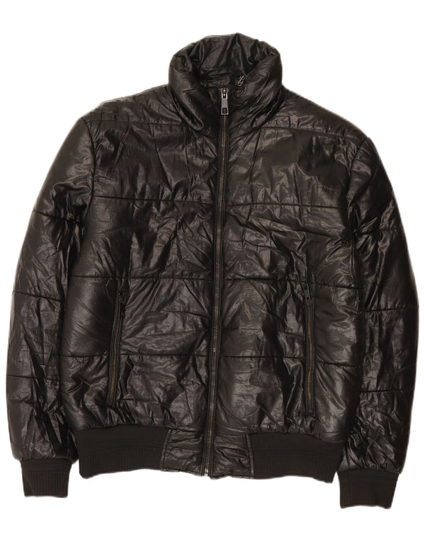 Zara Mens Padded Jacket UK 40 Large Black Polyester