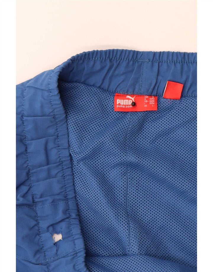 Puma Mens Graphic Tracksuit Trousers Large Blue Colourblock