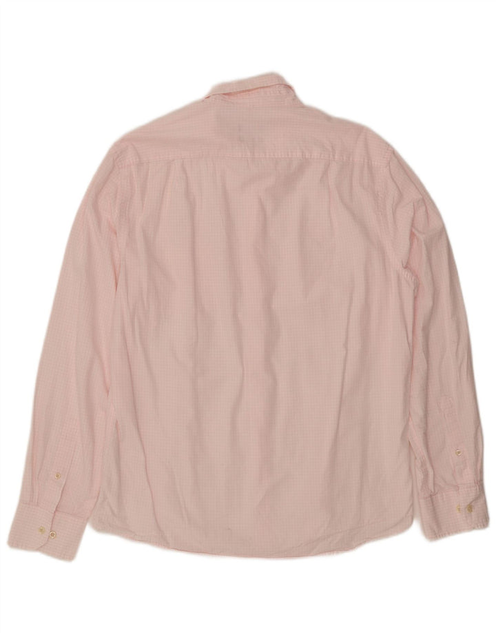 IZOD Mens Slim Fit Shirt Large Pink Gingham Cotton