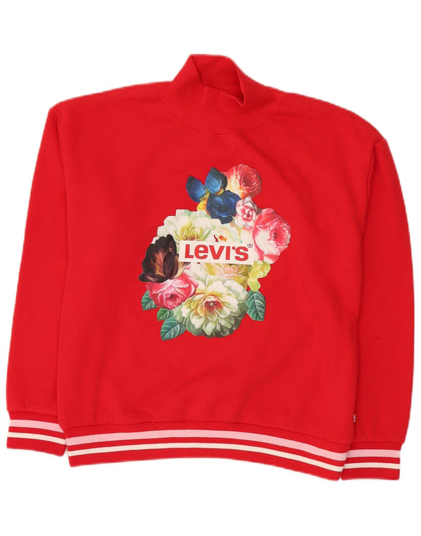 Levi's Girls Graphic Sweatshirt Jumper 13-14 Years Large Red