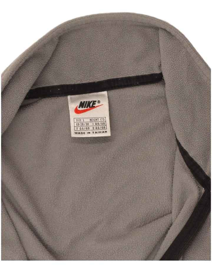 NIKE Mens Zip Neck Fleece Jumper Small Grey Colourblock