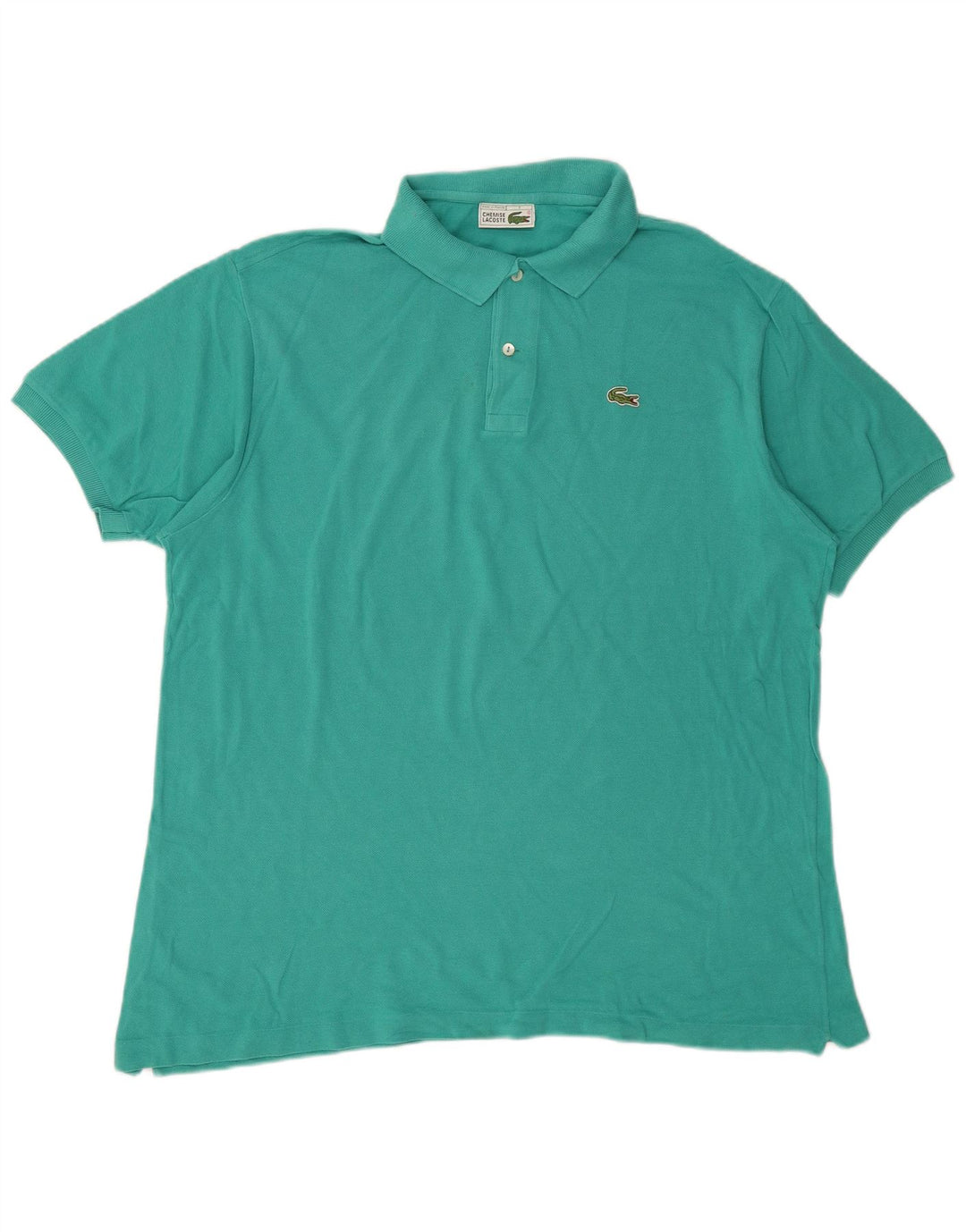 Lacoste Mens Polo Shirt Size 7 2XL Turquoise Cotton