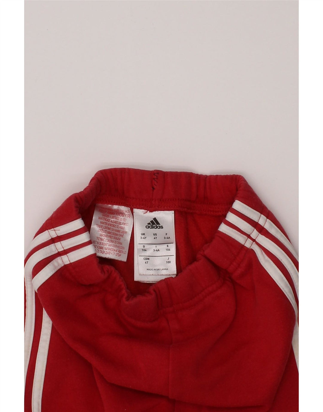 ADIDAS Girls Tracksuit Trousers Joggers 3-4 Years  Red Cotton