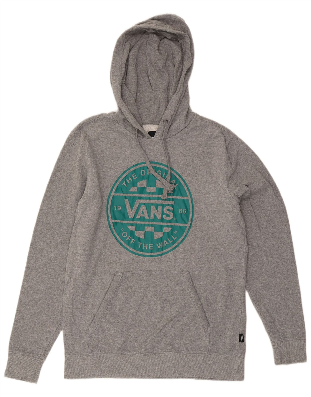 VANS Mens Graphic Hoodie Jumper XS Grey Cotton