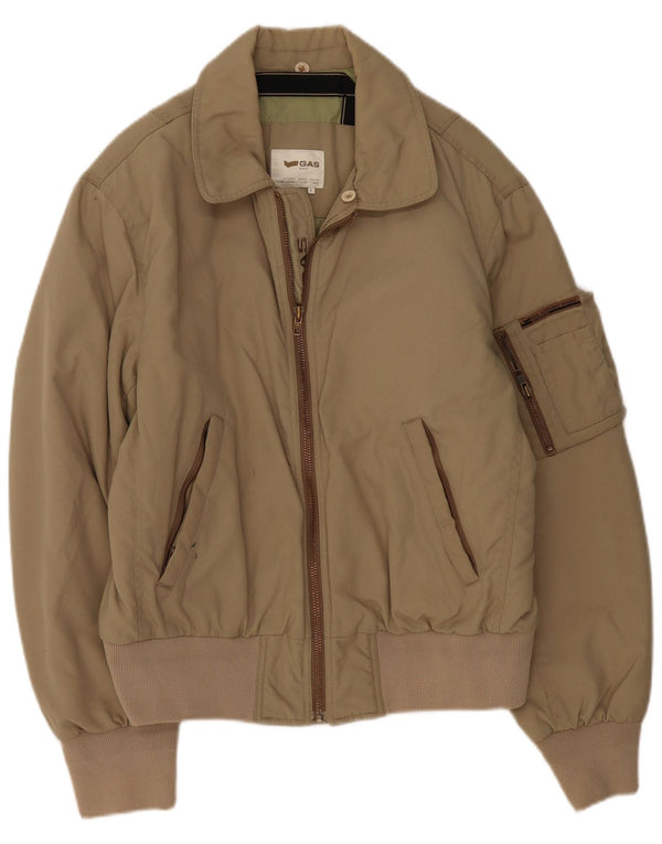 GAS Mens Bomber Jacket UK 40 Large Beige