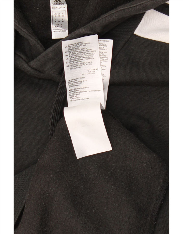 ADIDAS Mens Graphic Hoodie Jumper Medium Black Colourblock Cotton