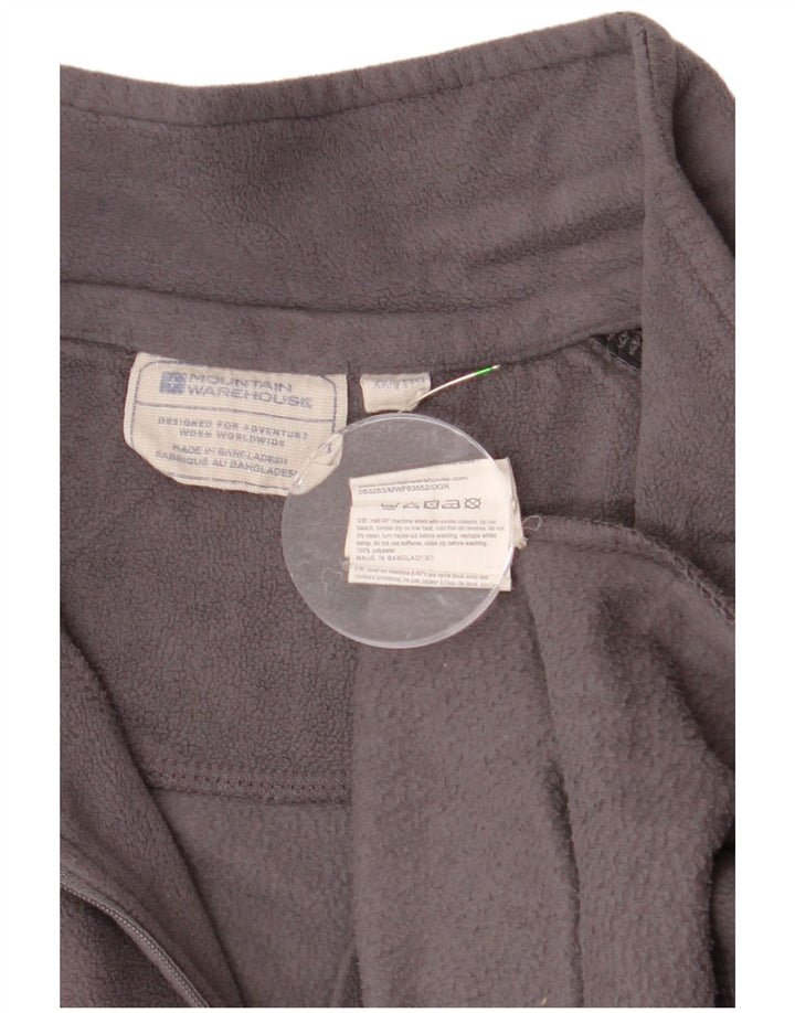 MOUNTAIN WAREHOUSE Mens Zip Neck Fleece Jumper 2XL Grey Colourblock