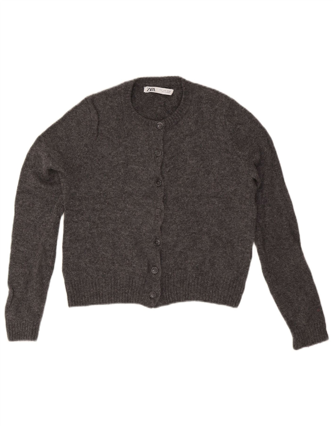 Zara Womens Cardigan Sweater UK 10 Small Grey Wool