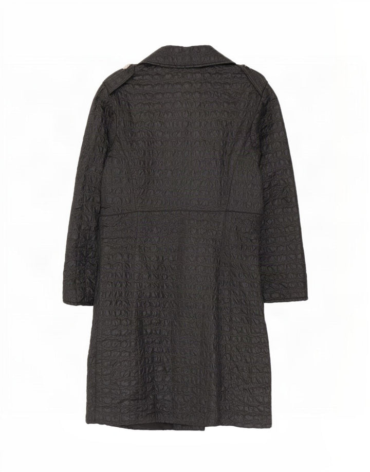 Vintage Womens Trench Coat UK 8 Small Black