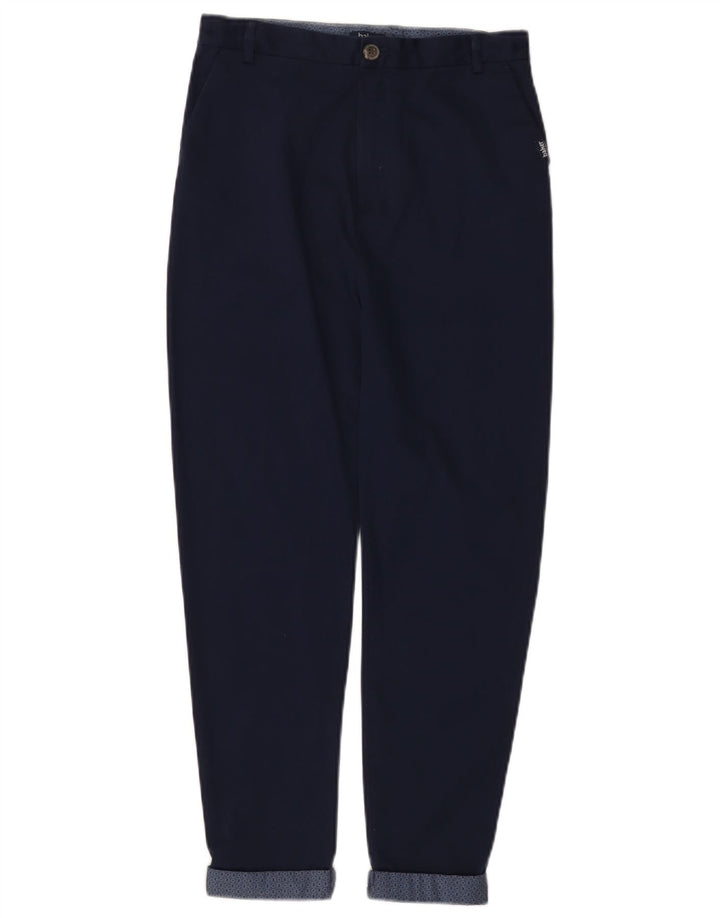 TED BAKER Girls Tapered Chino Trousers 11-12 Years W26 L24 Navy Blue