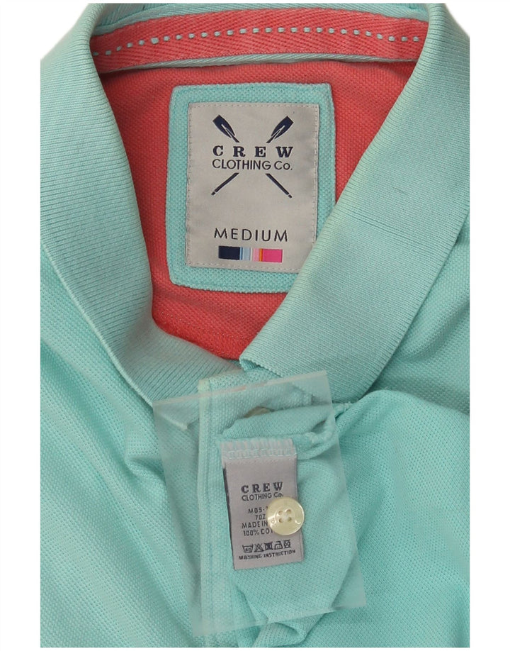 CREW CLOTHING Mens Polo Shirt Medium Turquoise Cotton