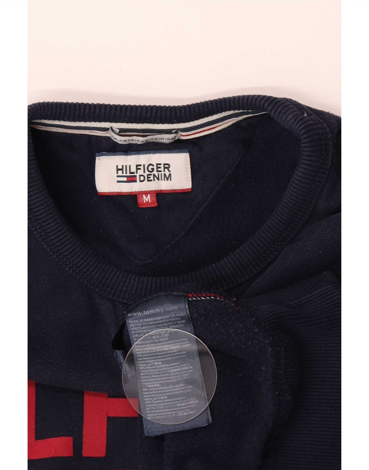 Tommy Hilfiger Mens Graphic Sweatshirt Jumper Medium Navy Blue Cotton