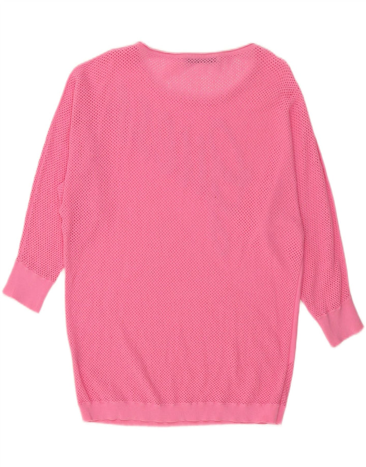 GUESS Womens Graphic Sweatshirt Jumper Dress UK 18 XL Pink