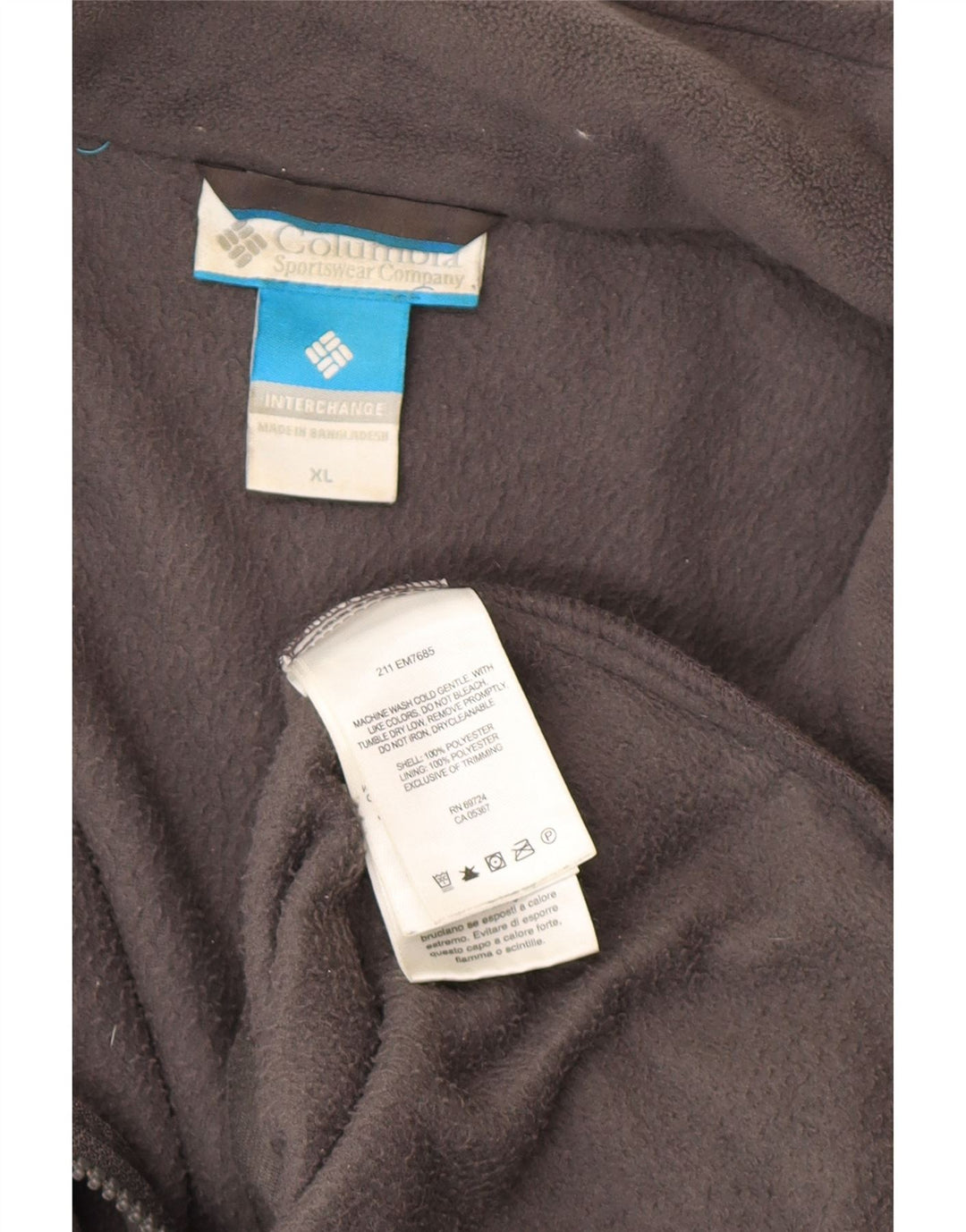 COLUMBIA Mens Interchange Liner Fleece Jacket UK 42 XL Grey Polyester