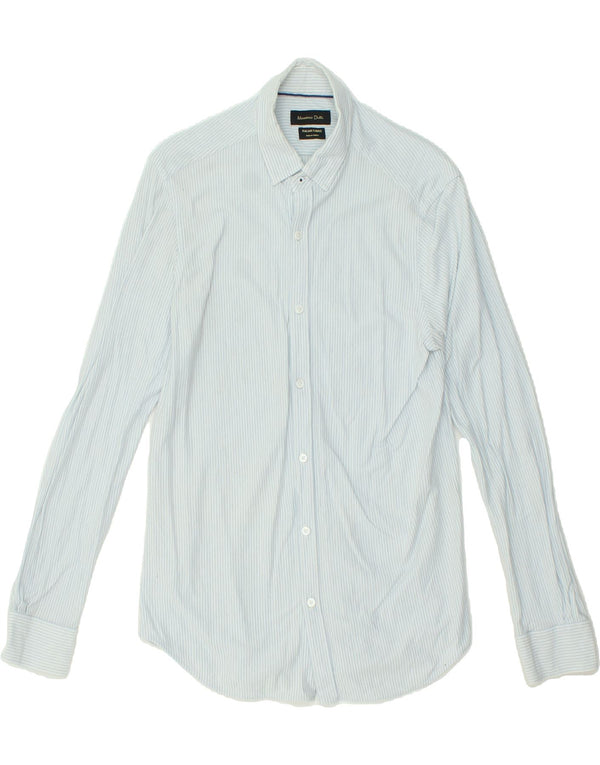 MASSIMO DUTTI Mens Shirt Large Blue Striped