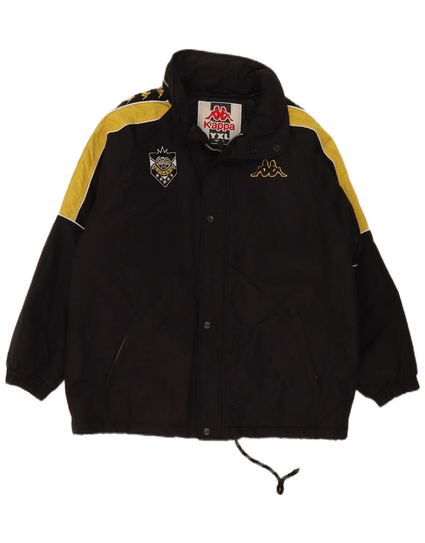 Kappa Boys Graphic Windbreaker Jacket 12-13 Years XL Black Colourblock