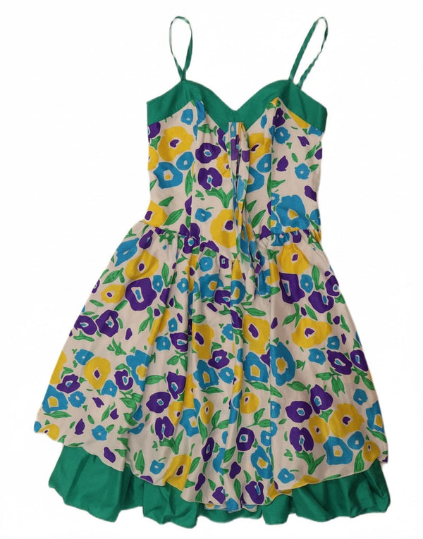 VERA MONT Womens Sleeveless A-Line Dress UK 8 Small White Floral