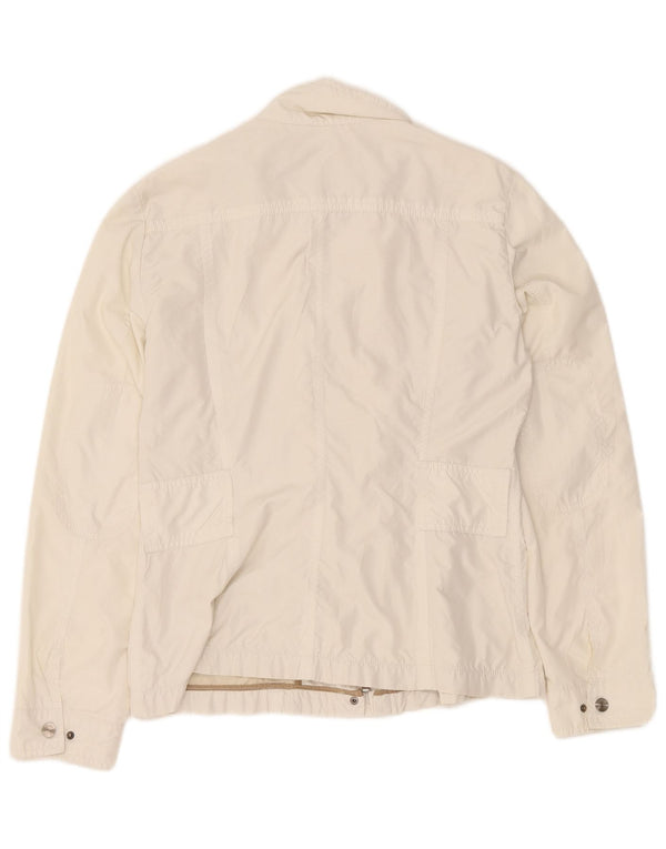 Zara Womens Utility Jacket UK 14 Large Off White Polyester