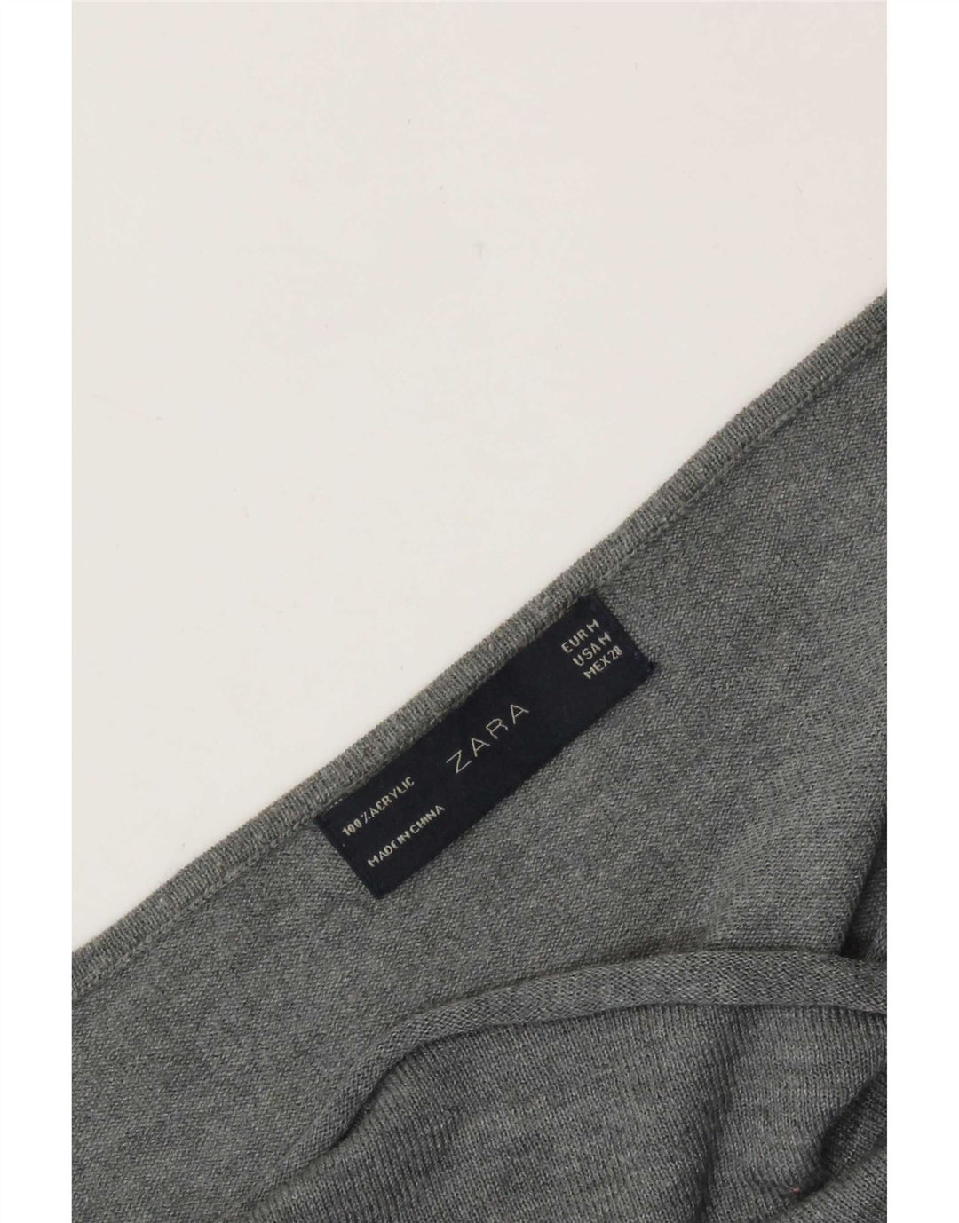 Zara Womens Blouse Top UK 14 Medium Grey Acrylic