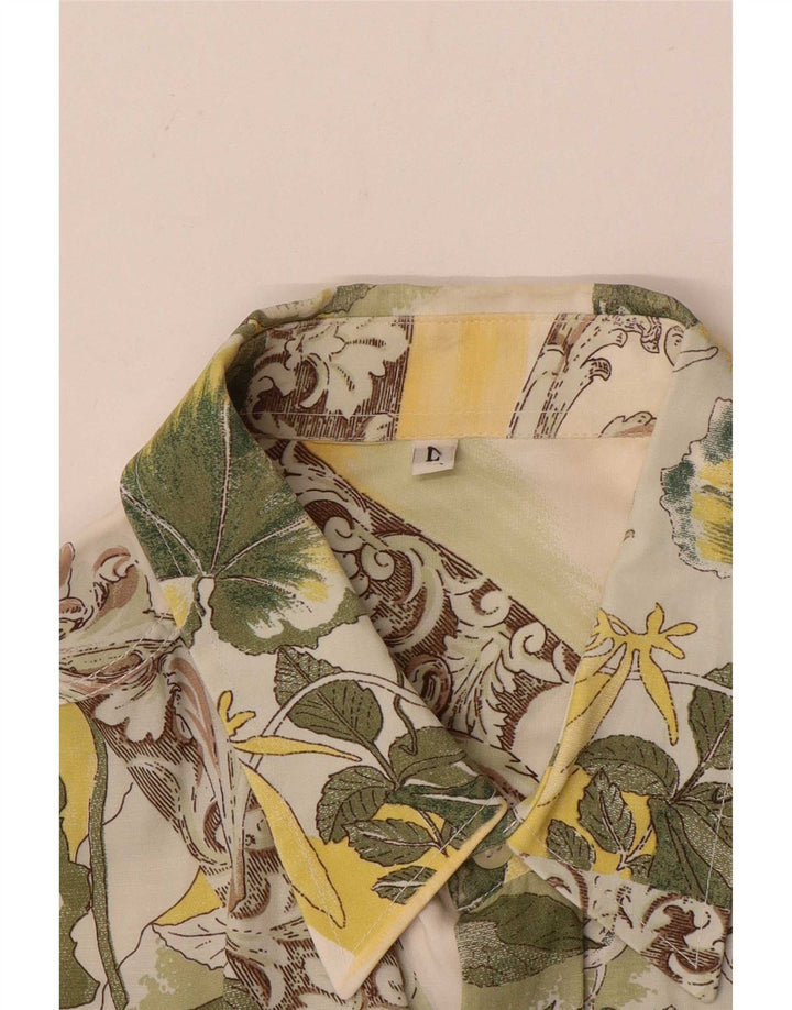 Vintage Mens Shirt Large White Floral