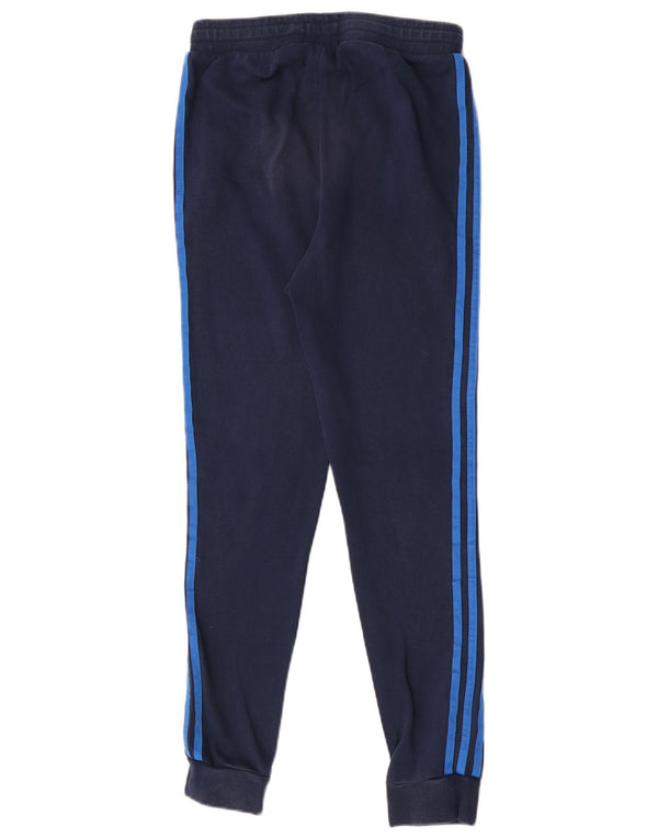 Adidas Boys Tracksuit Trousers Joggers 13-14 Years Navy Blue Cotton