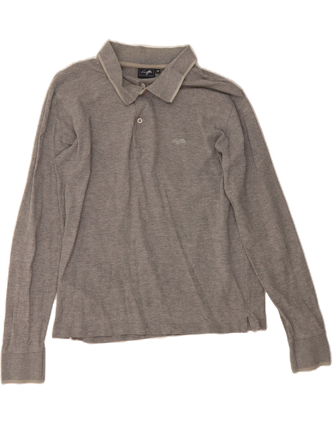 LOTTO Mens Long Sleeve Polo Shirt Medium Grey Cotton Vintage Lotto and Second-Hand Lotto from Messina Hembry 