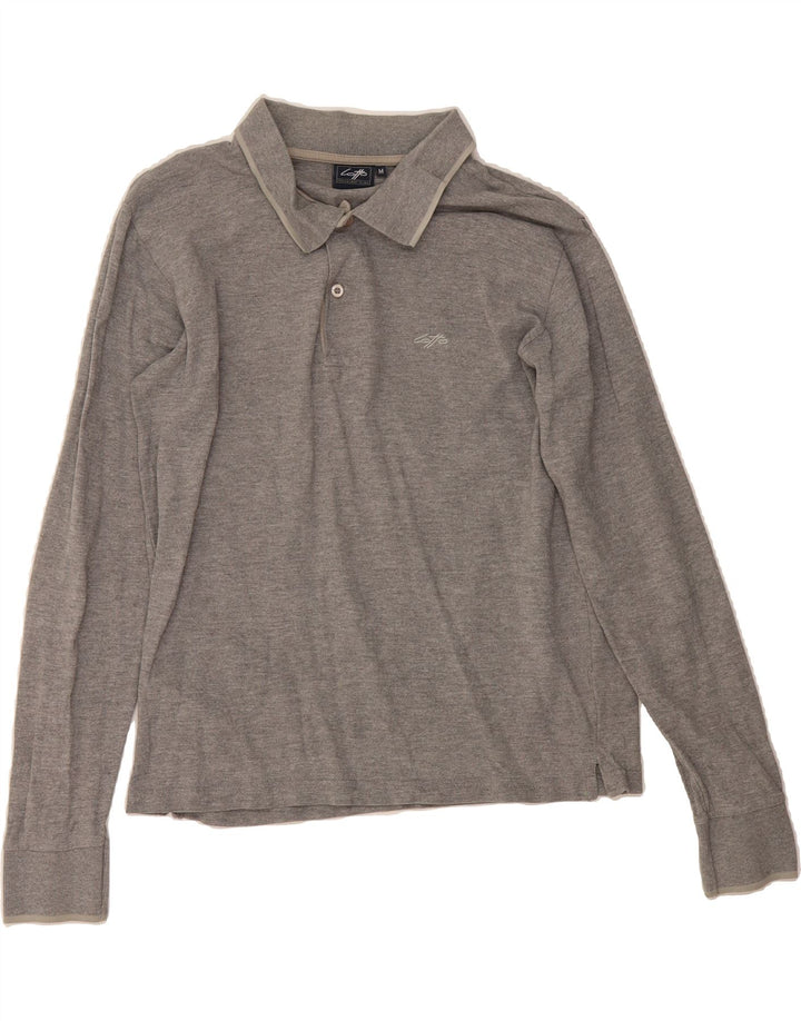 LOTTO Mens Long Sleeve Polo Shirt Medium Grey Cotton Vintage Lotto and Second-Hand Lotto from Messina Hembry 