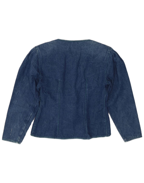 VINTAGE Womens Denim Jacket UK 12 Medium Blue