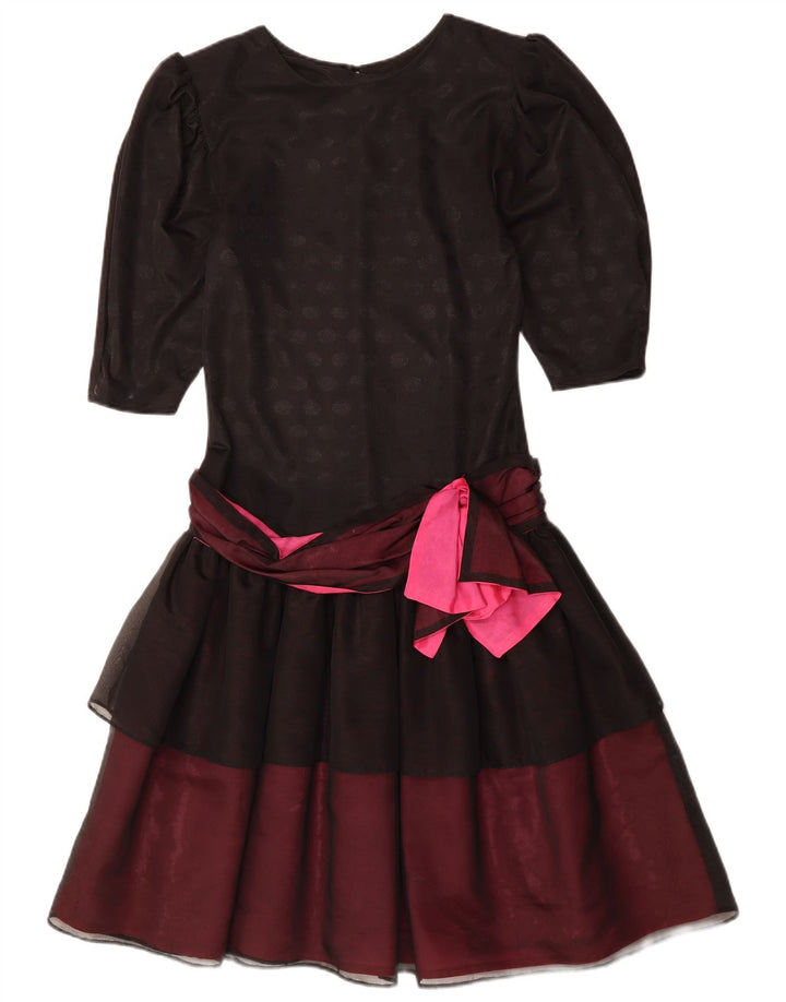 YESSICA Womens Tiered Dress EU 36 Small Black Colourblock Polyester