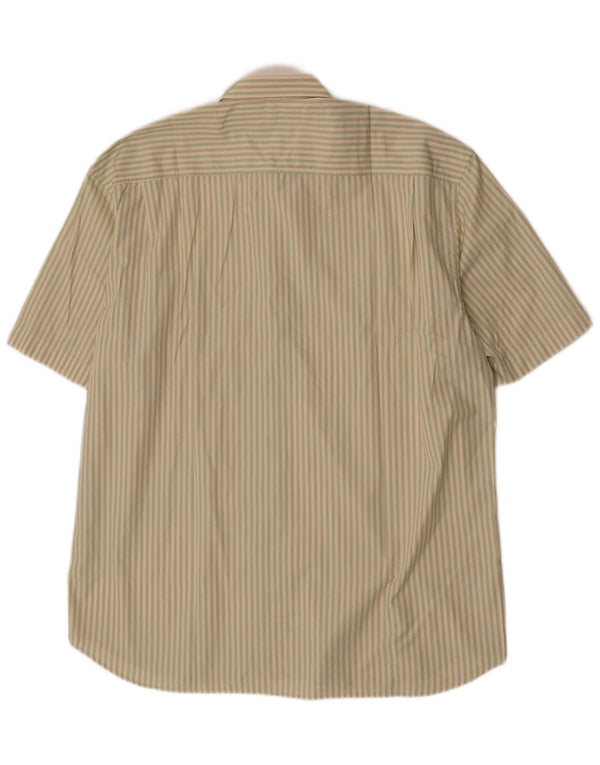 Cacharel Mens Short Sleeve Shirt Size 41 16 Large Grey Pinstripe Cotton