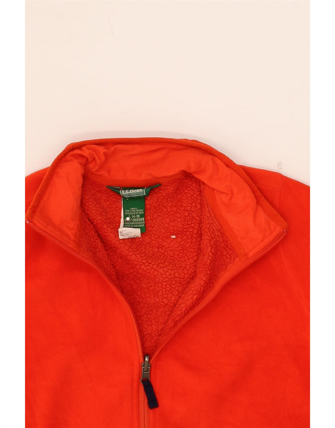 L.L.BEAN Womens Fleece Jacket UK 16 Large Orange Polyester Vintage L.L.Bean and Second-Hand L.L.Bean from Messina Hembry 