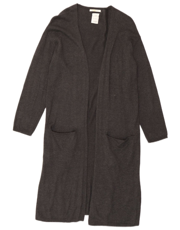 Zara Girls Longline Cardigan Sweater 9-10 Years Grey Viscose