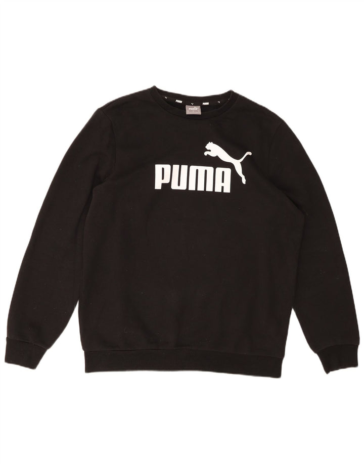 PUMA Mens Graphic Sweatshirt Jumper Medium Black Cotton