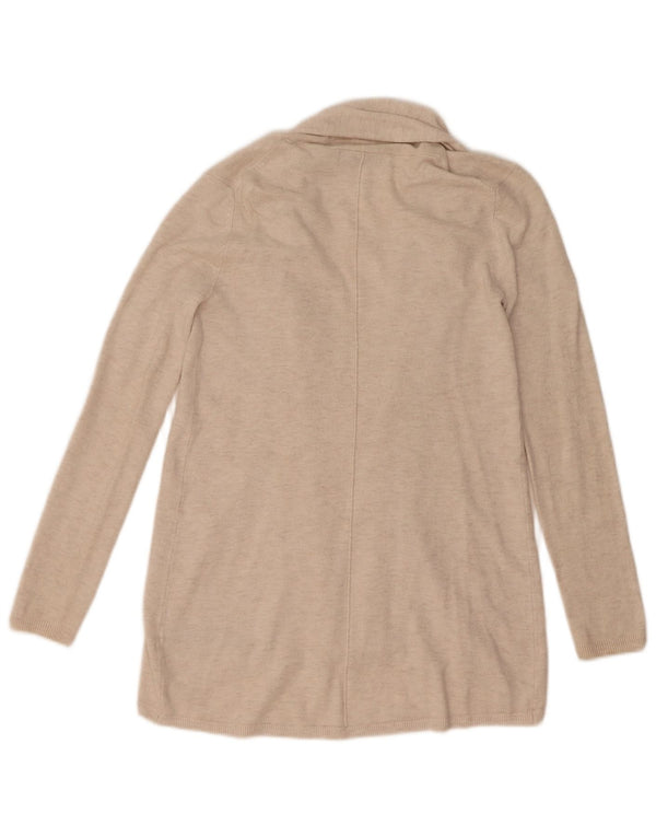 Zara Womens Open Cardigan Sweater UK 10 Small Beige Flecked Viscose