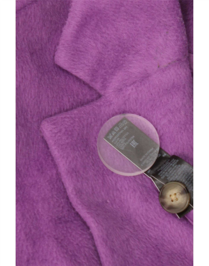Marks & Spencer Womens Overcoat UK 14 Large Purple Polyester
