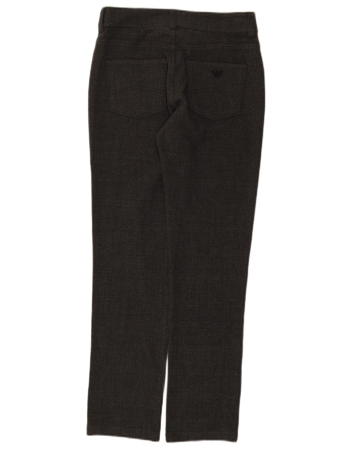 Armani Womens Slim Casual Trousers W26 L28 Grey Check Polyester