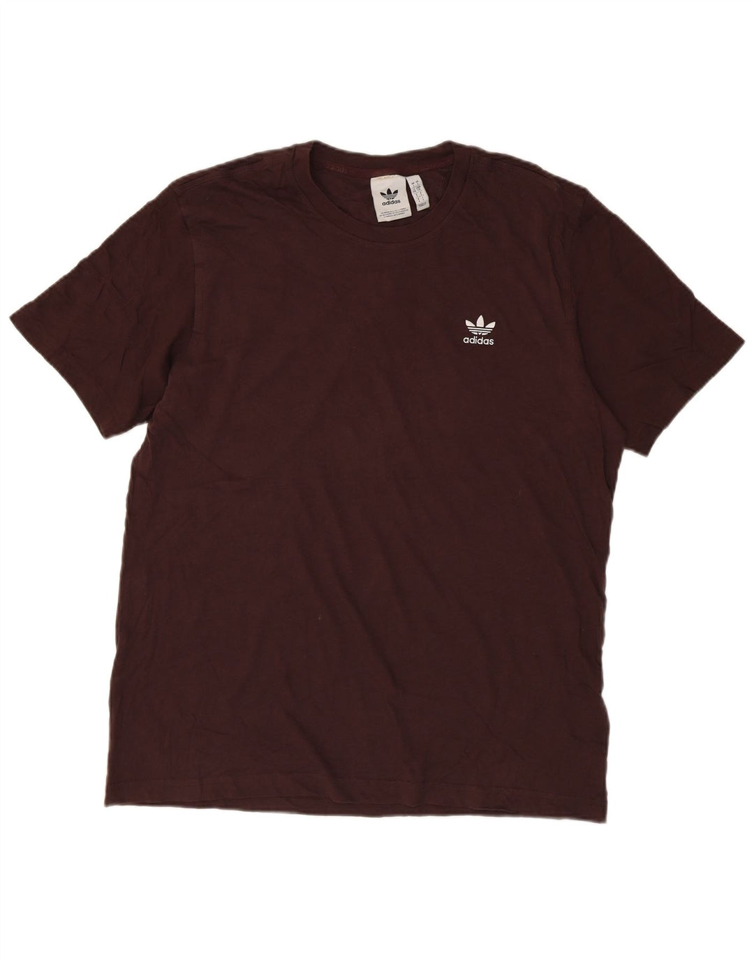 Adidas Mens T-Shirt Top Large Brown Cotton