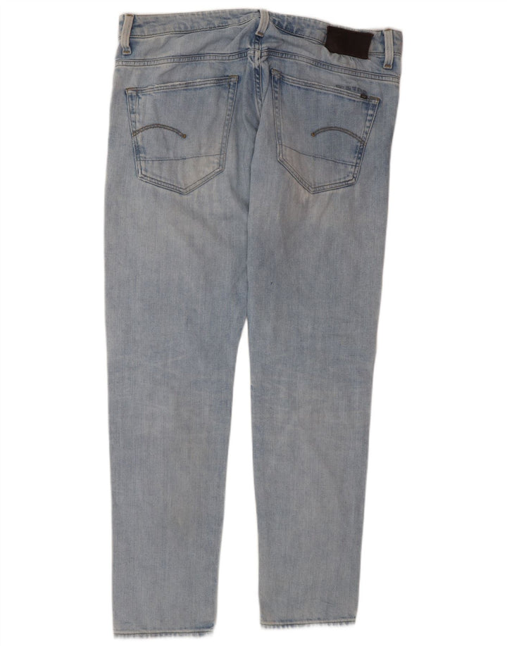G-STAR Mens Distressed Slim Jeans W36 L32 Blue Cotton