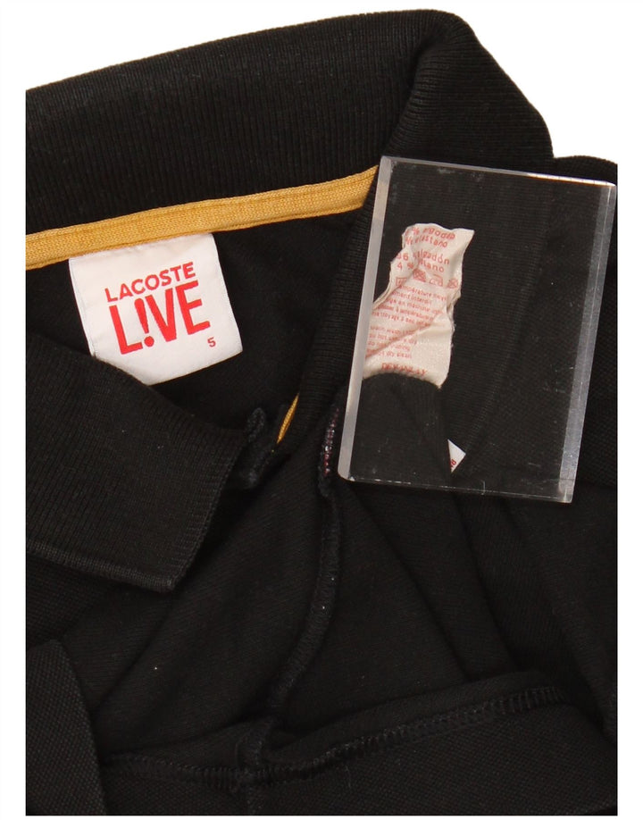 LACOSTE Mens Polo Shirt Size 5 Large Black Cotton