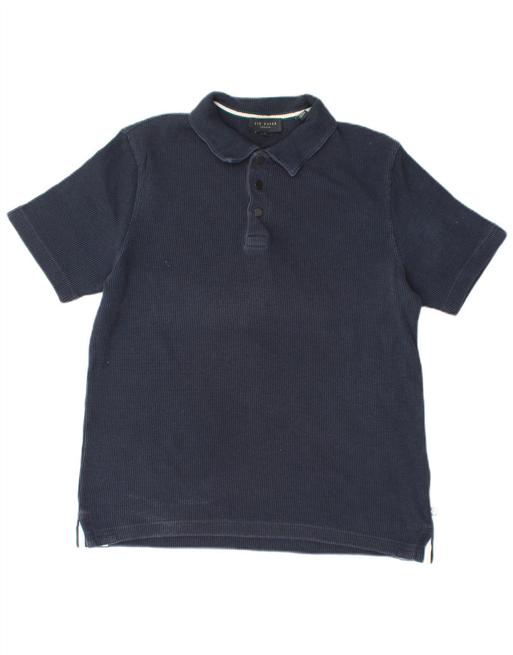 TED BAKER Mens Polo Shirt Size 2 Small Navy Blue Cotton